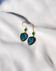 Labradorite & Emerald 18K Gold Earrings
