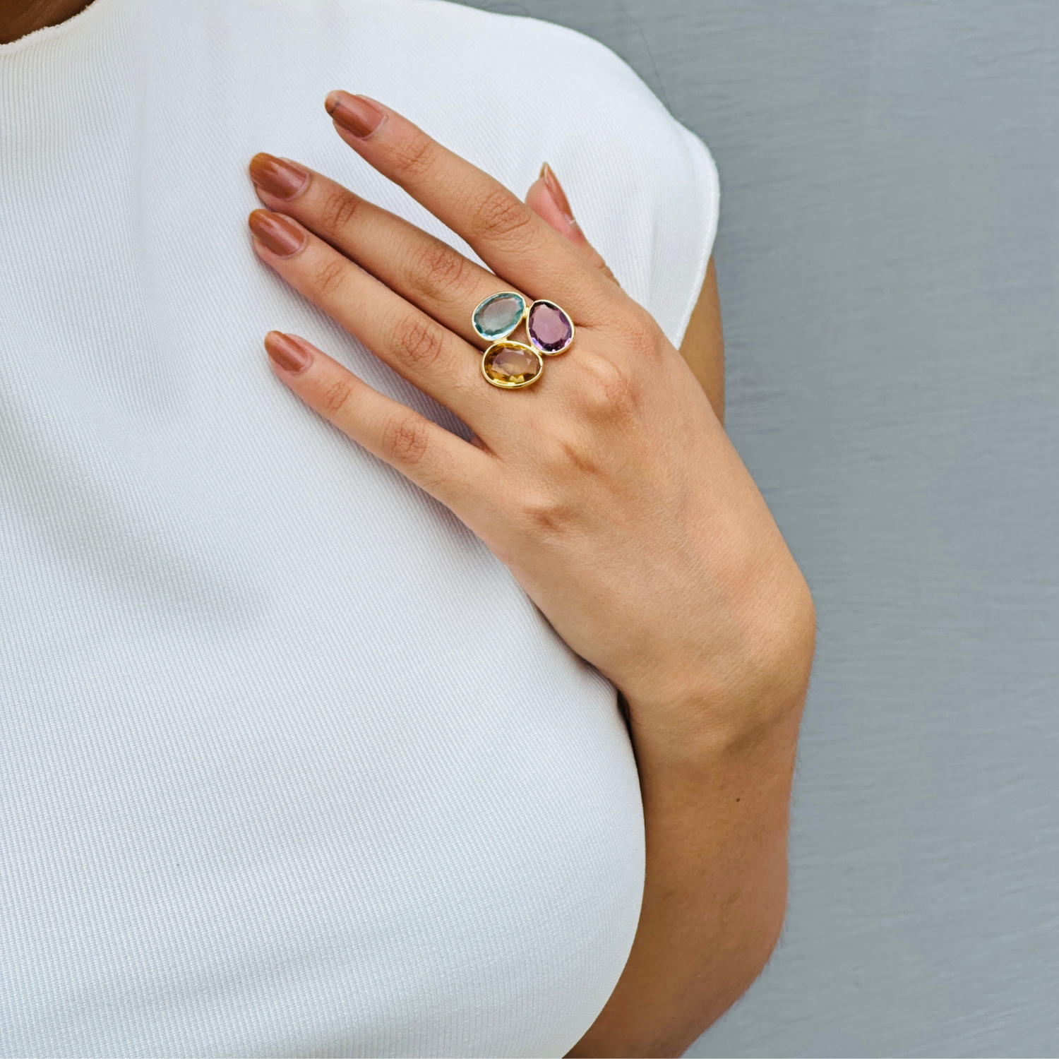 Colorstone 18K Gold Ring