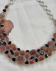 Handmade garnet and rutile pendant necklace