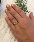 Inked Diamond Polki and 18k Gold Plated Silver Ring