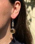 Modern stylish unique Citrine 925 Silver Earrings