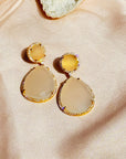 Three Color stone Silver 925 Earrings