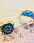 Festive Enamel Silver 925 Cuff Bangle
