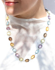 Gemstone color stone necklace