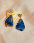 Gemstone Sapphire & Zircon Silver 925 Earrings