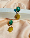 gemstone Emerald & Yellow Sapphire Silver 925 Earrings