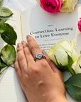 gemstone Aquamarine 925 Silver Heart Ring