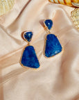 Gemstone Sapphire & Zircon Silver 925 Earrings.