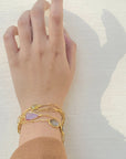 Titan 18K Gold Plated Silver 925 Tourmaline Layered Bracelet