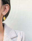 Ryun 18k Gold Plated Silver with Diamonds Earrings