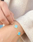 Haset 18K Gold Plated Silver 925 Turquoise Bracelet