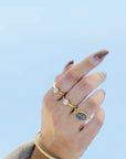 Advay 18K Gold Plated Silver 925 Polki Diamond Ring