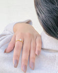 Advay 18K Gold Plated Silver 925 Polki Diamond Ring