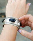 Aamna Lapis/Onyx Silver 925 Bangle