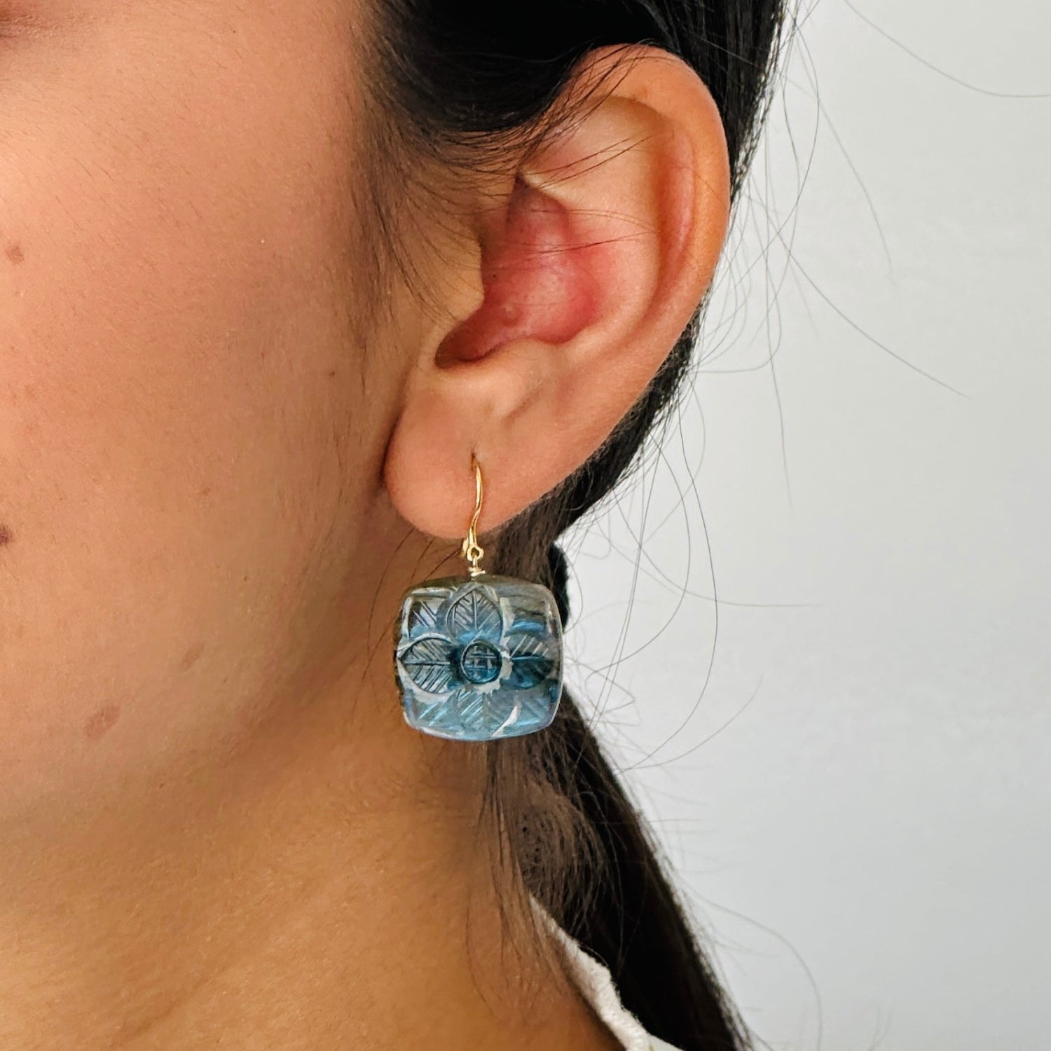 Labradorite 18K Gold Earrings