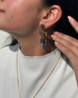 Gemstone Labradorite 18K Gold Plated Silver Earrings
