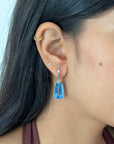 Modern stylish Blue Topaz Silver 925 Earrings