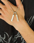 Engravable Bar Men's Silver 925 Pendant