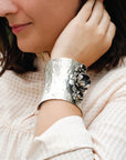 Erica Traditional flower silver cuff