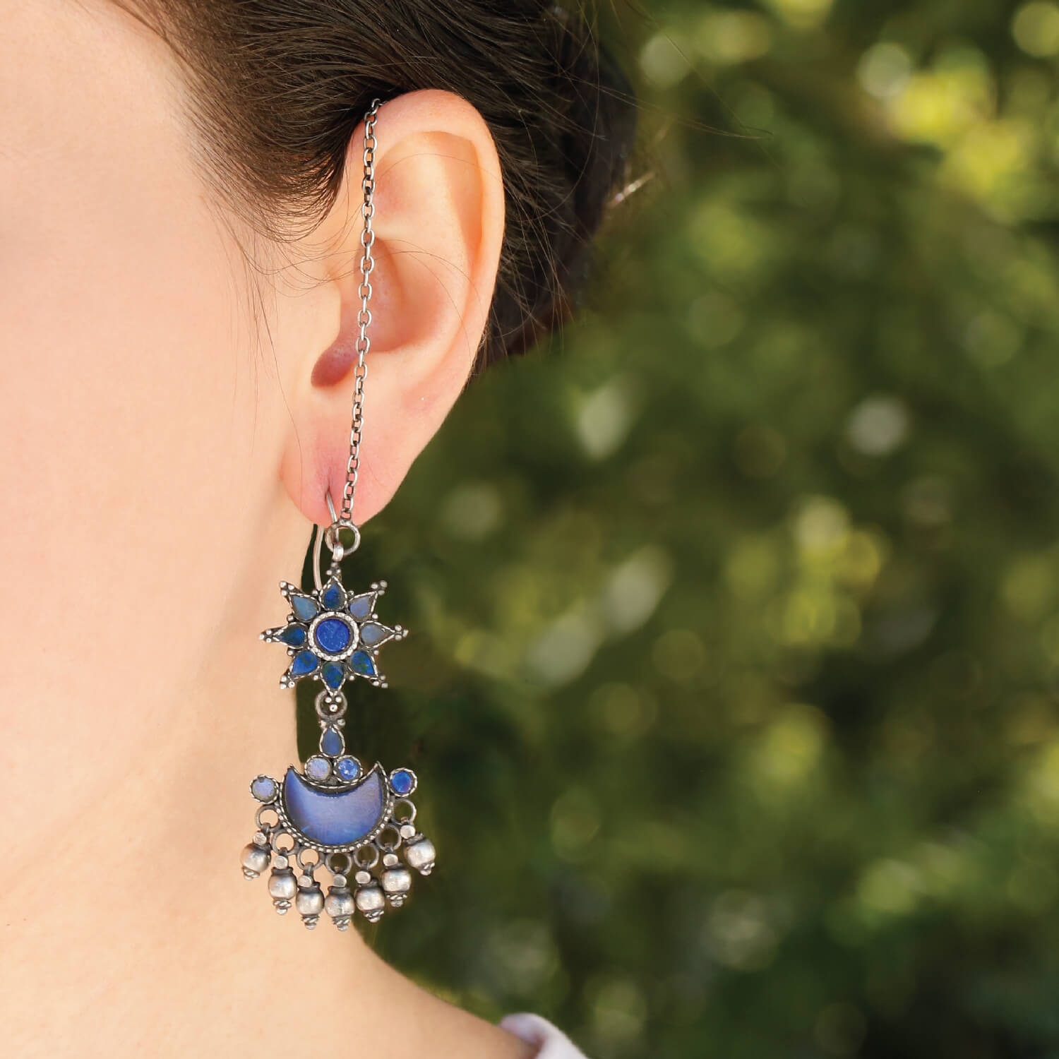 Nilofer Lapis Lazuli Silver 925 Earrings