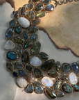 Moonstone and labradorite handcrafted silver jewelry