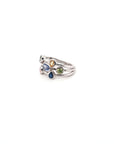 Elegant Multi-Color Stone Silver 925 Ring for Everyday Wear