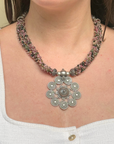 Neira Tourmaline Beads Silver 925 Pendant Necklace