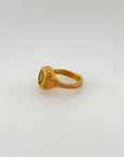 Peridot ring with gold finish