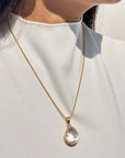Gemstone Pendant 18K Gold Plated Silver Necklace