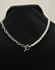 Pearl Beaded Men's Silver 925 Necklace Chain modern stylish piece