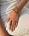 Peridot 18k Gold Plated Silver Bangle