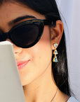 gemstone Blue Topaz Silver 925 Earrings