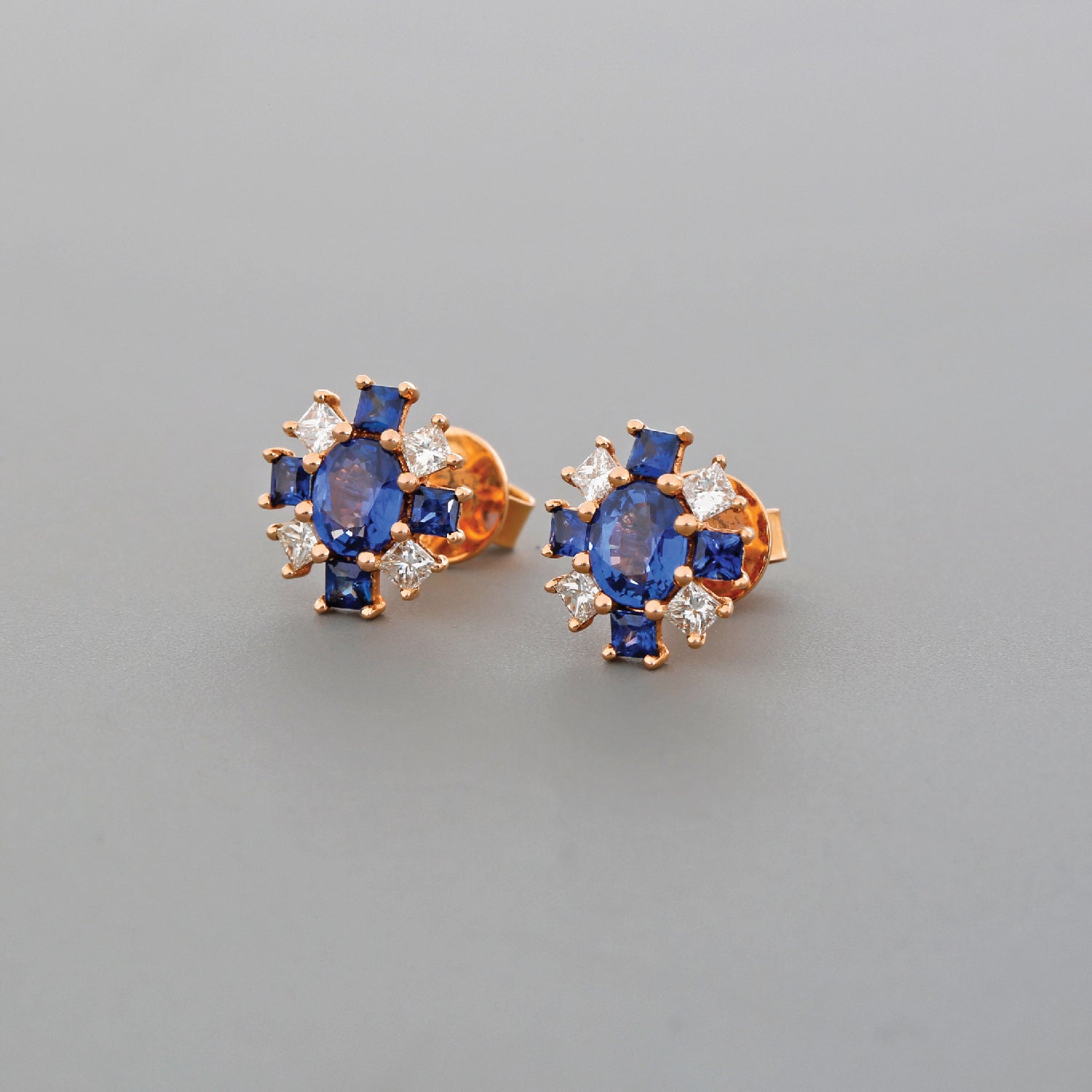 Sapphire Diamond Studs