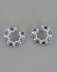 Sunbeam Sapphire Diamond Hoop Earrings