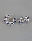 Sunbeam Sapphire Diamond Hoop Earrings
