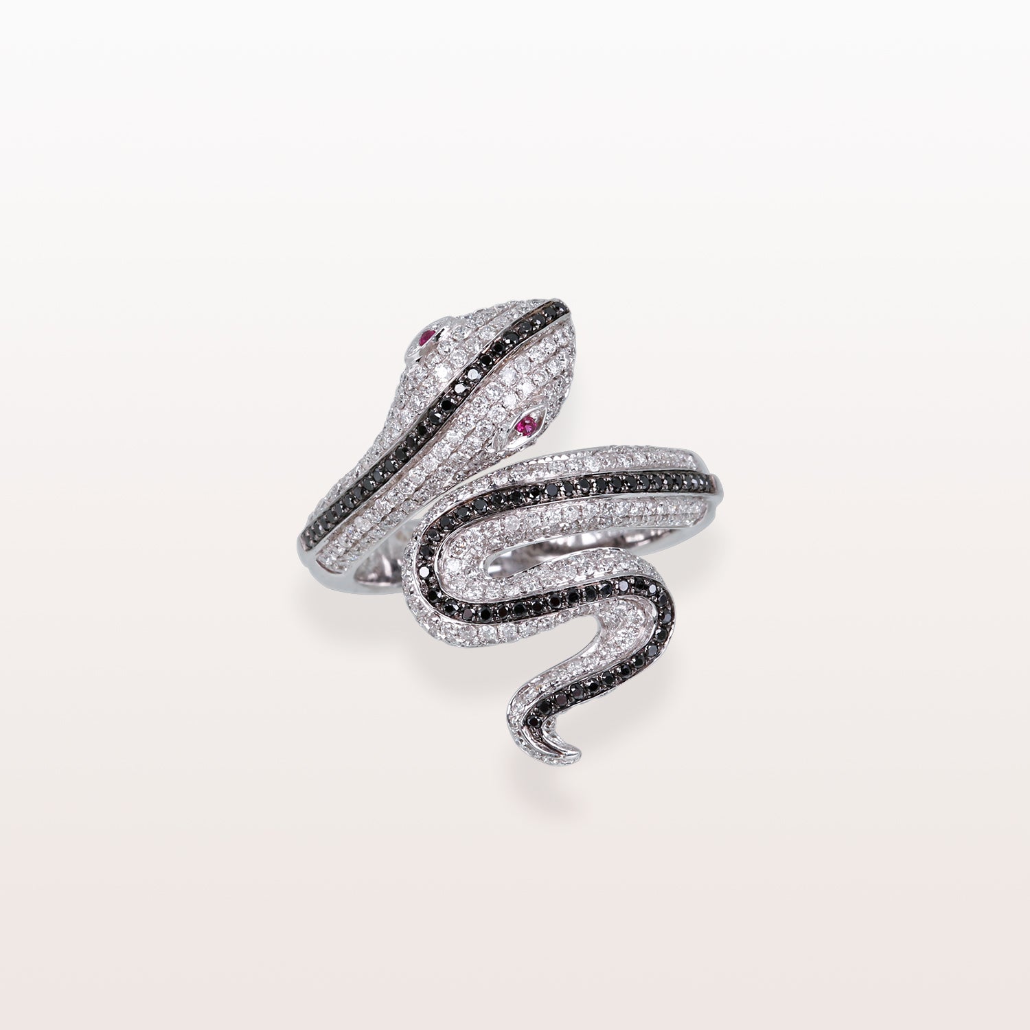 Anillo de diamantes en espiral de serpiente