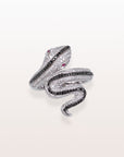Anillo de diamantes en espiral de serpiente