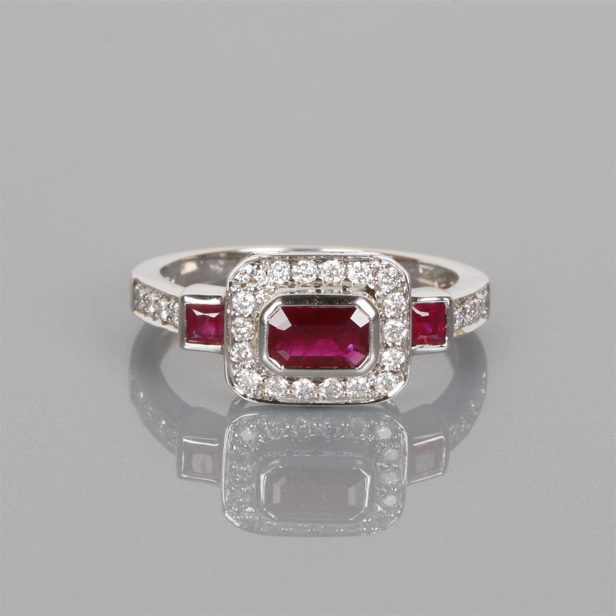 Ruby Diamond White Gold Ring