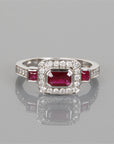 Ruby Diamond White Gold Ring