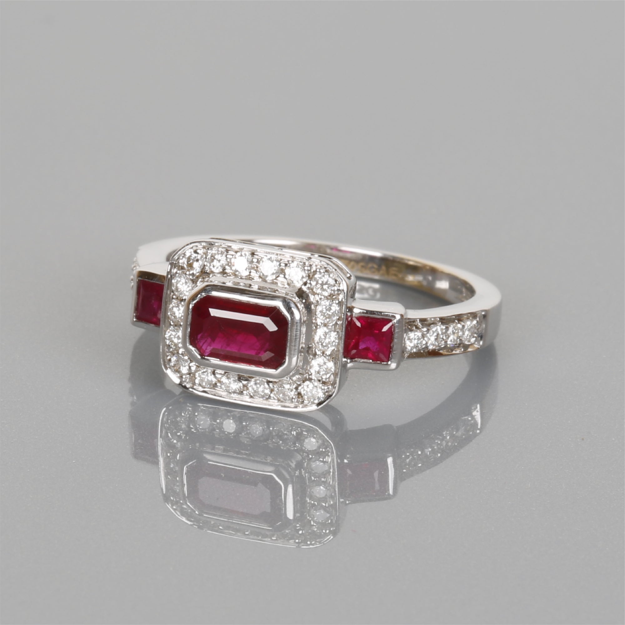 Ruby Diamond White Gold Ring