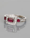 Ruby Diamond White Gold Ring