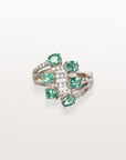 Anillo de diamantes esmeralda