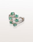 Anillo de diamantes esmeralda