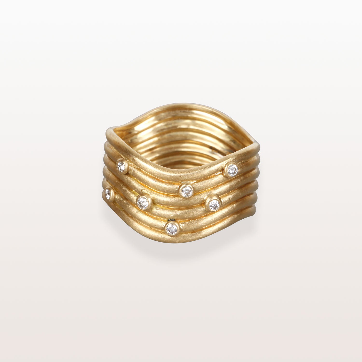 Linked Stacking Ring with Diamonds