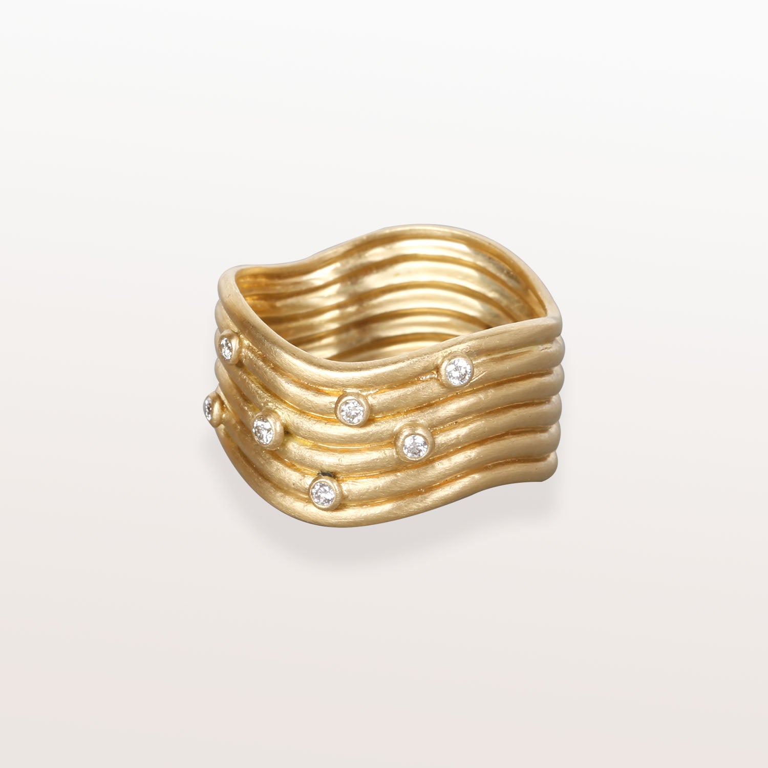 Linked Stacking Ring with Diamonds
