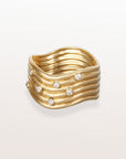 Linked Stacking Ring with Diamonds