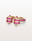 Contemporary Art Deco Ruby Diamond Ring
