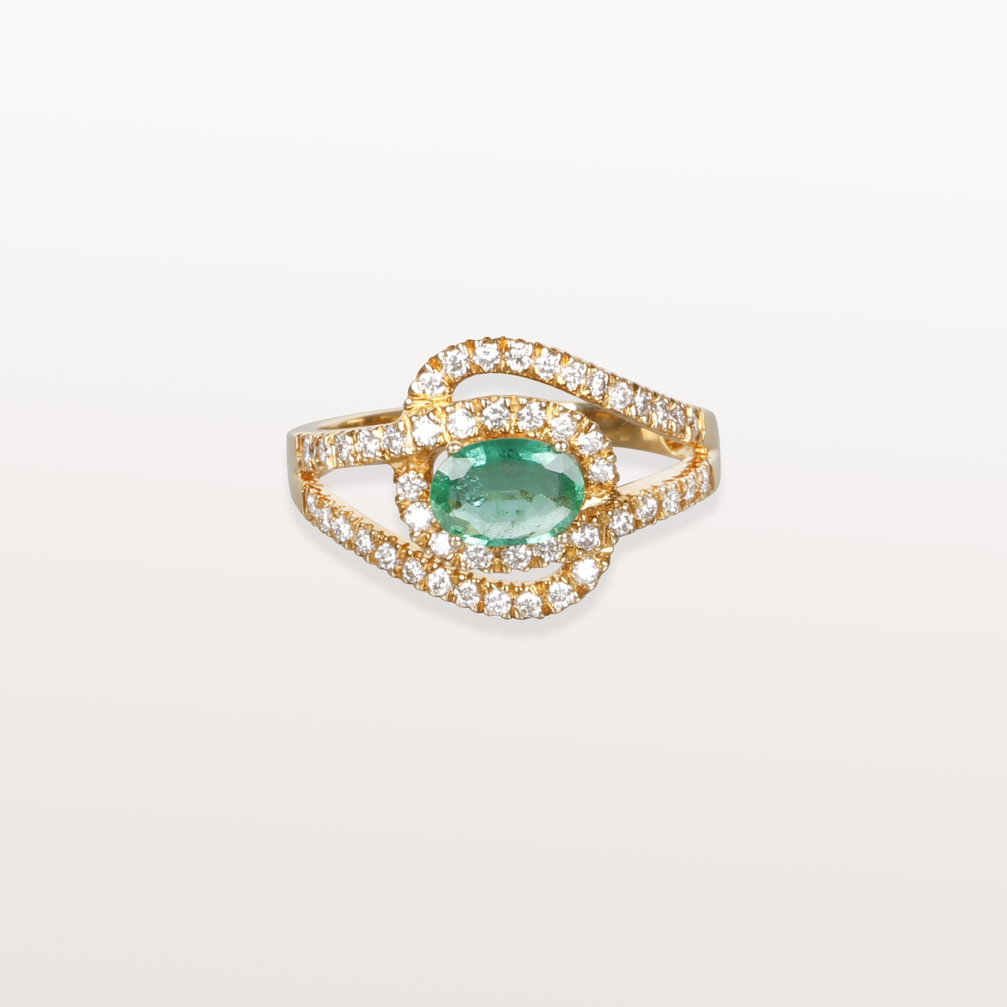Anillo de diamantes esmeralda
