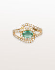 Anillo de diamantes esmeralda