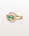 Anillo de diamantes esmeralda